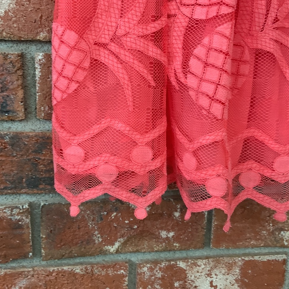 Maeve Coral Pink Sleeveless Lace Blouse - Picture 11 of 11